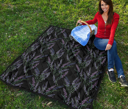 Embroidery Lavender Pattern Print Quilt