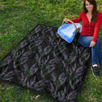Embroidery Lavender Pattern Print Quilt