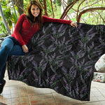 Embroidery Lavender Pattern Print Quilt