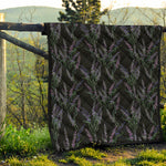 Embroidery Lavender Pattern Print Quilt