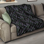 Embroidery Lavender Pattern Print Quilt
