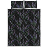 Embroidery Lavender Pattern Print Quilt Bed Set
