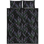 Embroidery Lavender Pattern Print Quilt Bed Set