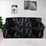 Embroidery Lavender Pattern Print Sofa Cover