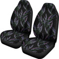 Embroidery Lavender Pattern Print Universal Fit Car Seat Covers