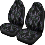 Embroidery Lavender Pattern Print Universal Fit Car Seat Covers