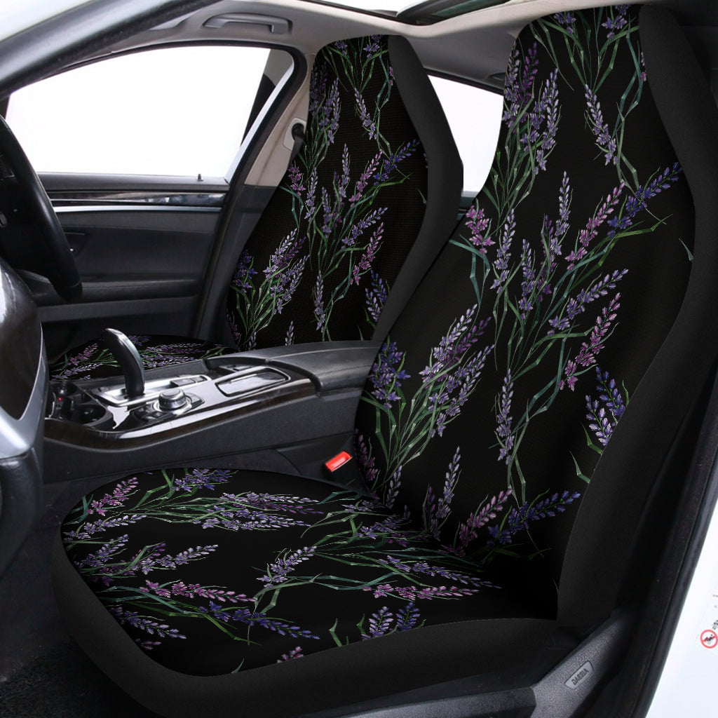 Embroidery Lavender Pattern Print Universal Fit Car Seat Covers