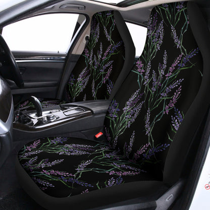 Embroidery Lavender Pattern Print Universal Fit Car Seat Covers
