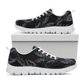 Embroidery Lavender Pattern Print White Running Shoes