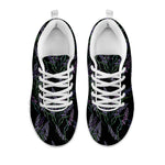 Embroidery Lavender Pattern Print White Sneakers