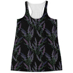 Embroidery Lavender Pattern Print Women's Racerback Tank Top