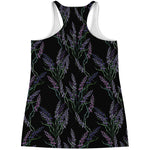 Embroidery Lavender Pattern Print Women's Racerback Tank Top
