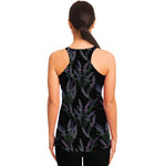 Embroidery Lavender Pattern Print Women's Racerback Tank Top