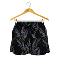 Embroidery Lavender Pattern Print Women's Shorts