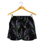 Embroidery Lavender Pattern Print Women's Shorts
