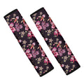 Embroidery Orchid Flower Pattern Print Car Seat Belt Covers