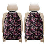 Embroidery Orchid Flower Pattern Print Car Seat Organizers