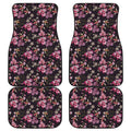 Embroidery Orchid Flower Pattern Print Front and Back Car Floor Mats