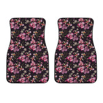 Embroidery Orchid Flower Pattern Print Front Car Floor Mats