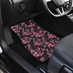 Embroidery Orchid Flower Pattern Print Front Car Floor Mats