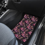 Embroidery Orchid Flower Pattern Print Front Car Floor Mats