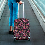 Embroidery Orchid Flower Pattern Print Luggage Cover
