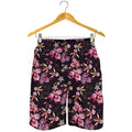 Embroidery Orchid Flower Pattern Print Men's Shorts