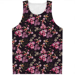 Embroidery Orchid Flower Pattern Print Men's Tank Top