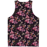Embroidery Orchid Flower Pattern Print Men's Tank Top
