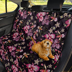 Embroidery Orchid Flower Pattern Print Pet Car Back Seat Cover