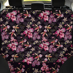 Embroidery Orchid Flower Pattern Print Pet Car Back Seat Cover