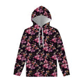 Embroidery Orchid Flower Pattern Print Pullover Hoodie