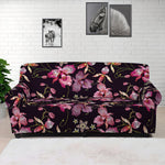 Embroidery Orchid Flower Pattern Print Sofa Cover