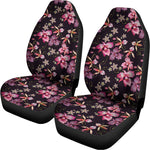 Embroidery Orchid Flower Pattern Print Universal Fit Car Seat Covers