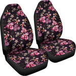 Embroidery Orchid Flower Pattern Print Universal Fit Car Seat Covers