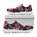 Embroidery Orchid Flower Pattern Print White Running Shoes