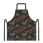 Embroidery Parrot Pattern Print Apron
