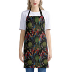 Embroidery Parrot Pattern Print Apron