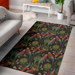 Embroidery Parrot Pattern Print Area Rug