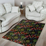 Embroidery Parrot Pattern Print Area Rug