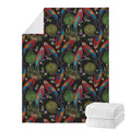 Embroidery Parrot Pattern Print Blanket