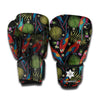 Embroidery Parrot Pattern Print Boxing Gloves