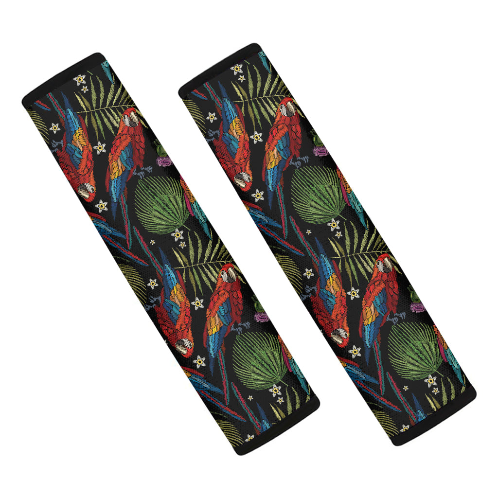 Embroidery Parrot Pattern Print Car Seat Belt Covers