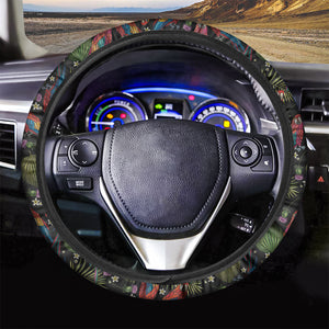 Embroidery Parrot Pattern Print Car Steering Wheel Cover