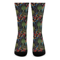 Embroidery Parrot Pattern Print Crew Socks