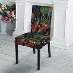 Embroidery Parrot Pattern Print Dining Chair Slipcover