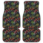 Embroidery Parrot Pattern Print Front and Back Car Floor Mats