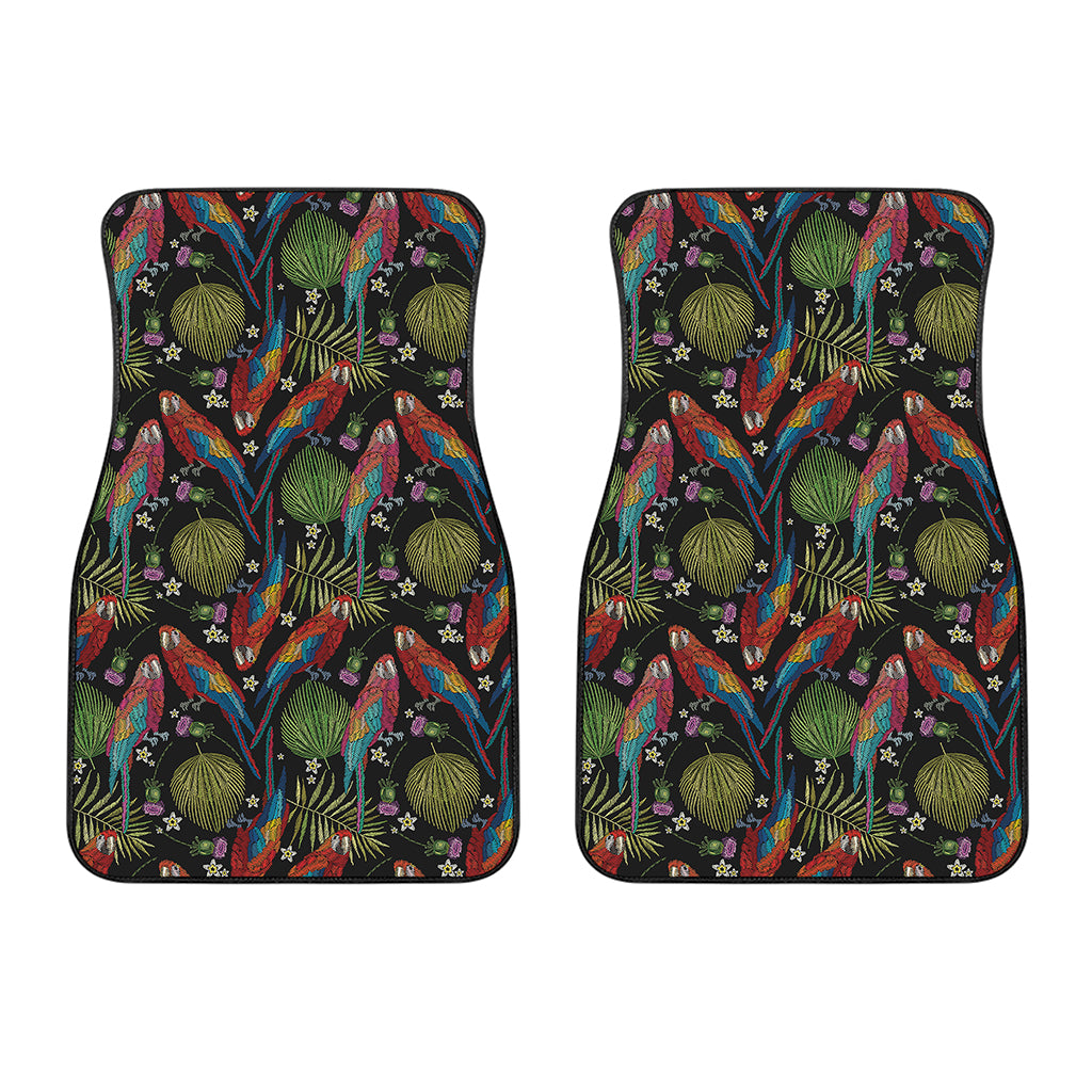 Embroidery Parrot Pattern Print Front Car Floor Mats