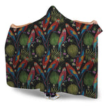 Embroidery Parrot Pattern Print Hooded Blanket