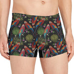 Embroidery Parrot Pattern Print Men's Boxer Briefs